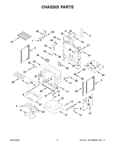 Chassis Parts Diagram and Parts List for MER7700LZ3  Maytag Range