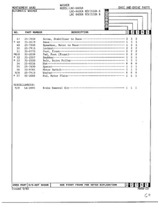 Base And Drive Parts Page 3 Diagram and Parts List for 6430 LOT A REV B Norge Washer