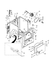 Cabinet Parts Diagram and Parts List for MGDC215EW2  Maytag Dryer