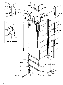 Door/hinge/trim Refrigerator Diagram and Parts List for SRDE520SBW-P1183102WW  Amana Refrigerator