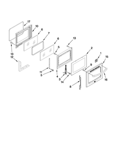 Door Parts Diagram and Parts List for MER8772WB0  Maytag Range