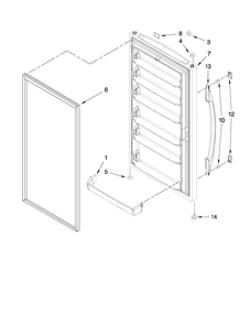 Door Parts Diagram and Parts List for MQF2056TEW00  Maytag Freezer