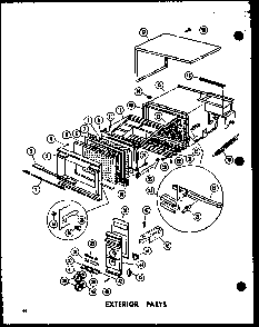 Exterior Parts Diagram and Parts List for RR-4 P71100-3M Amana Microwave