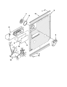 Inner Door Parts Diagram and Parts List for MDB8959AWB4  Maytag Dishwasher