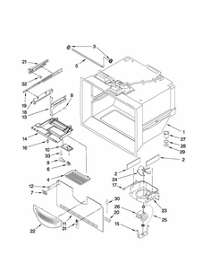 Freezer Liner Parts Diagram and Parts List for G32026PELB3  Maytag Refrigerator