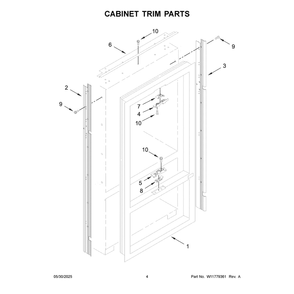 Cabinet Trim Parts Diagram and Parts List for JF42NXFXDE25  Jenn-Air Refrigerator