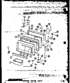 Freezer Door Assy 16 Cu. Ft. Diagram and Parts List for T16N-P60236-48W  Amana Refrigerator