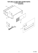 TOP GRILLE AND UNIT COVER PARTS Diagram and Parts List for JS42CXDUDB00  Jenn-Air Refrigerator