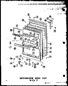 Refrigerator Door Assy 18 Cu. Ft. Diagram and Parts List for T16N-C-P60236-42WC  Amana Refrigerator
