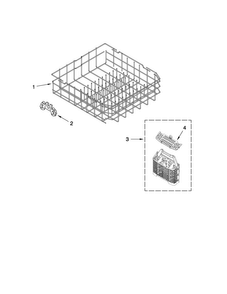 Lower Rack Parts Diagram and Parts List for ADB1400AWB0  Amana Dishwasher