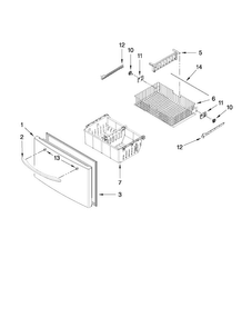 Freezer Door Parts Diagram and Parts List for MFI2670XEM5  Maytag Refrigerator
