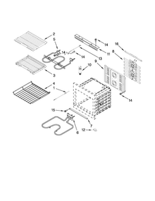 Internal Oven Parts Diagram and Parts List for JJW3830WP00  Jenn-Air Wall Oven