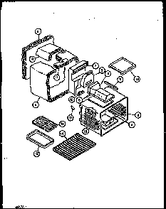 Oven Cavity Diagram and Parts List for RST378UW-P1141203NW  Caloric Range