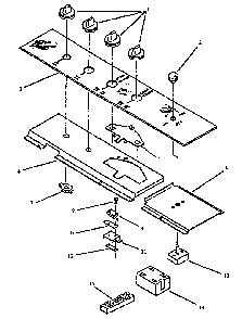 Control Panel Section Diagram and Parts List for AKDG1E1-P1131613NB  Amana Cooktop