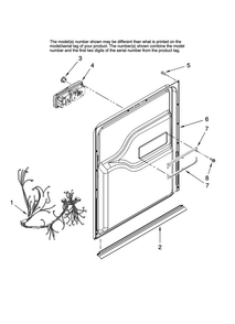 Door And Latch Parts Diagram and Parts List for MDB8851AWS45  Maytag Dishwasher