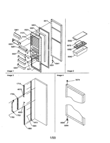 Refrigerator  Door And Accessories Diagram and Parts List for SXD22S2L-P1303512WL  Amana Refrigerator