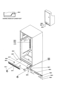 Ladders/lower Cabinet/rollers Diagram and Parts List for TS122VE-P1306602WE  Amana Refrigerator