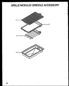 Grille Module/griddle Accessory Diagram and Parts List for XST209-2W P1133345NW Amana Range
