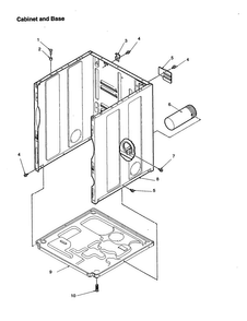 Cabinet And Base Diagram and Parts List for DLE330RC-PDLE330RC  Amana Dryer
