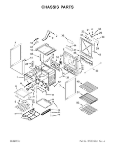 Chassis Parts Diagram and Parts List for JES1450CDS1  Jenn-Air Range