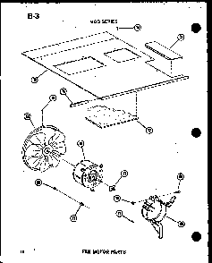 Fan Motor Parts Diagram and Parts List for 619-3P P54720-45R Amana Air Conditioner