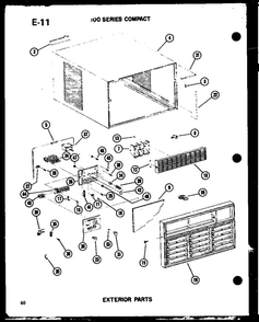 Exterior Parts Diagram and Parts List for 113-3W P54975-71R Amana Air Conditioner