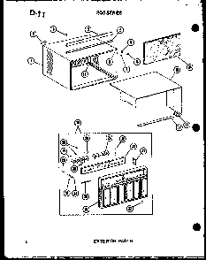 Exterior Parts Diagram and Parts List for 218-3EW P55417-42R Amana Air Conditioner