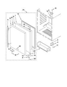 Door Parts Diagram and Parts List for JUR248RWES01  Jenn-Air Refrigerator