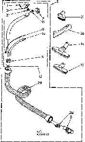 Attachment Parts Diagram and Parts List for 11620911  Kenmore Canister Vacuum