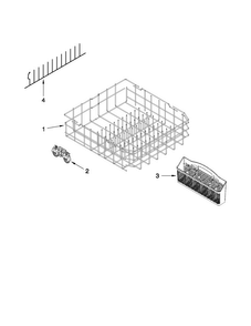 Lower Rack Parts Diagram and Parts List for MDB4709AWB3  Maytag Dishwasher