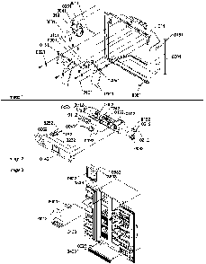 Ice & Water Cavity, Electronic Bracket, & Toe Grille Diagram and Parts List for SRDE327S3E-P1184906WE  Amana Refrigerator