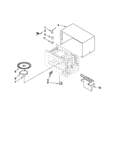 Microwave Oven Cavity Parts Diagram and Parts List for AMC5143AAW00  Amana Microwave