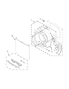 Door Parts Diagram and Parts List for MGD8200FC0  Maytag Dryer