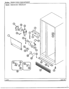 Fresh Food Compartment Diagram and Parts List for 501340  Admiral Refrigerator