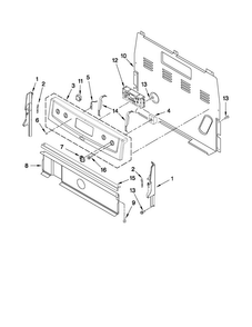 Control Panel Parts Diagram and Parts List for AER5823XAW0  Amana Range