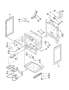 Chassis Parts Diagram and Parts List for AER5823XCB0  Amana Range