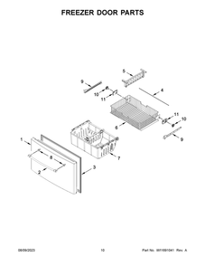 Freezer Door Parts Diagram and Parts List for MFI2570FEZ14  Maytag Refrigerator