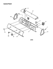 Control Panel Diagram and Parts List for DLE330RC-PDLE330RC  Amana Dryer