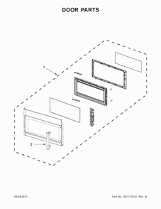 Door Parts Diagram and Parts List for MMV1174FW0  Maytag Microwave