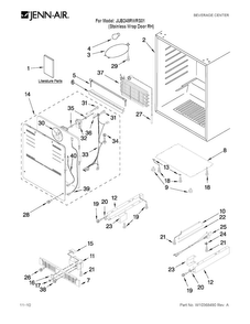 Cabinet Parts Diagram and Parts List for JUB248RWRS01  Jenn-Air Wine and Beverage Cooler