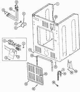 Cabinet-rear Diagram and Parts List for PVTEST2Q  Maytag Washer