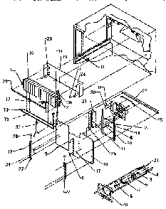 Evaporator Area Diagram and Parts List for TXI21R2-P1168012W  Amana Refrigerator