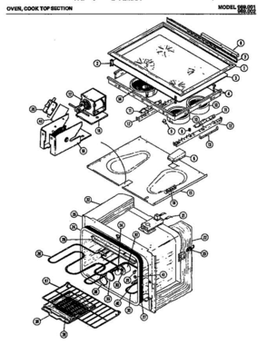 03 - Oven Diagram and Parts List for 989001  Litton Range