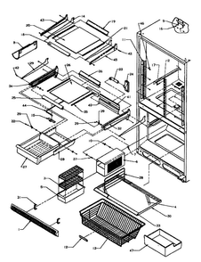 Refrigerator/freezer Shelving Diagram and Parts List for BX22A2W-P1161606WW  Amana Refrigerator