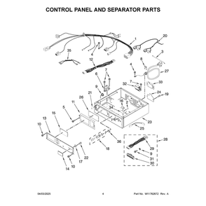 Control Panel And Separator Parts Diagram and Parts List for MLG26PRLWW0  Maytag Dryer