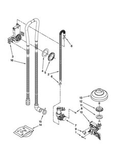 Fill, Drain And Overfill Parts Diagram and Parts List for JDB8700AWP0  Jenn-Air Dishwasher
