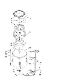 Basket And Tub Parts Diagram and Parts List for MVWC400XW0  Maytag Washer