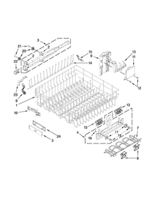 Upper Rack And Track Parts Diagram and Parts List for JDB3650AWR4  Jenn-Air Dishwasher