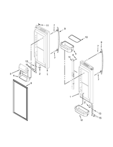 Refrigerator Door Parts Diagram and Parts List for JFC2089BEP00  Jenn-Air Refrigerator