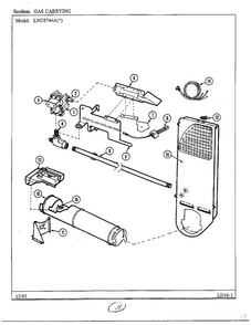 Gas Carrying Diagram and Parts List for 8744A  Norge Dryer
